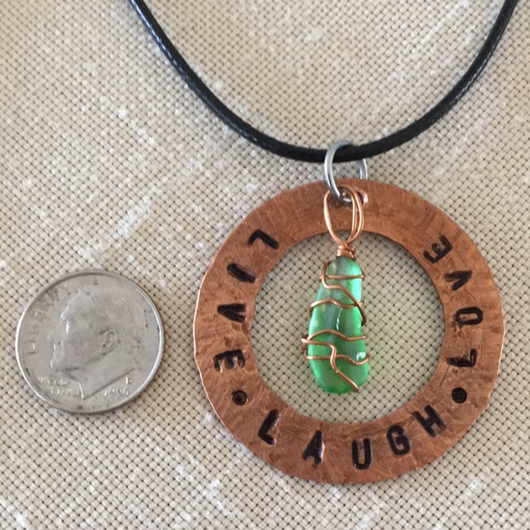 HAND CRAFTED Copper Necklace Artisan Hand Stamped Hammered New - Picture 2 of 6
